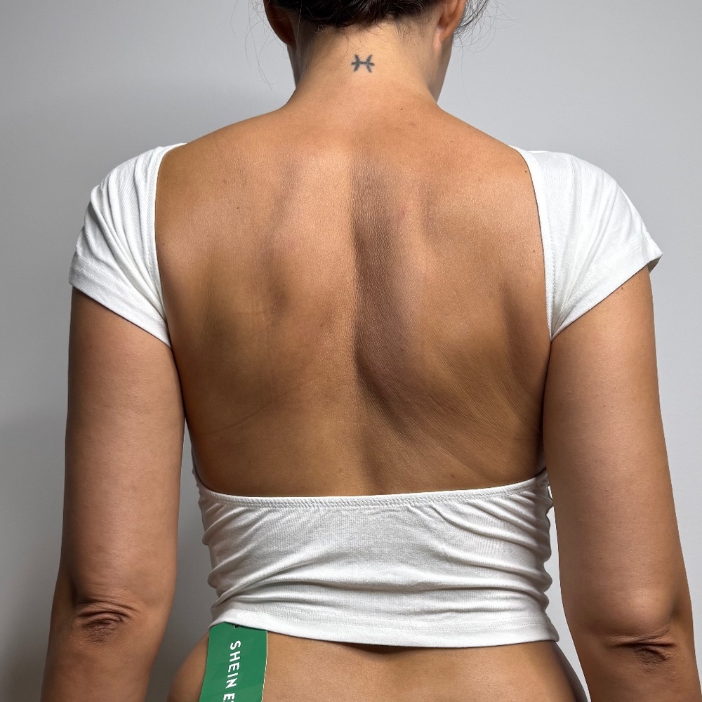 Backless high neck top